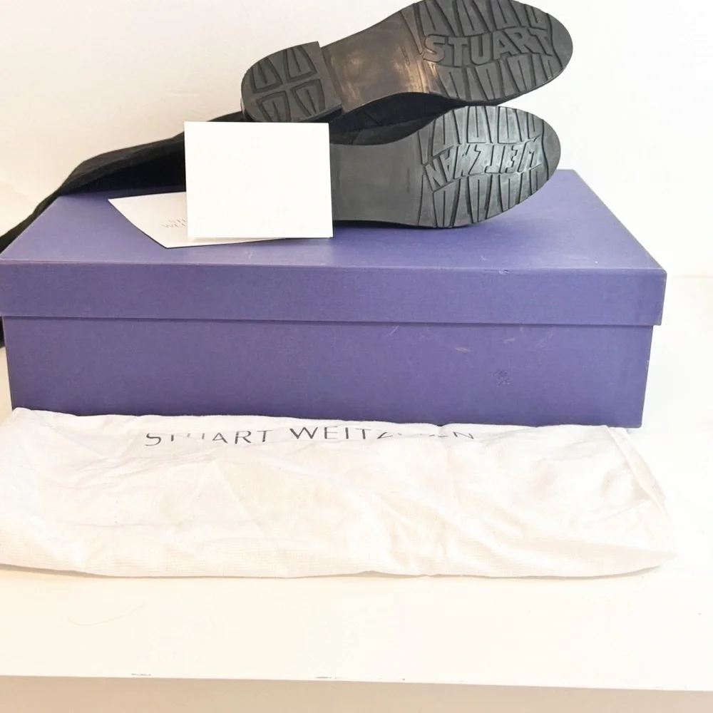 Stuart Weitzman Lowland Black Suede Over The Knee Boot size 5.5